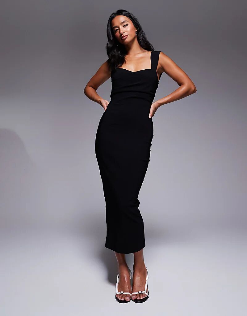 Платье мидакси Vesper Petite из бенгалина с вырезом в форме сердца и сборками спереди, черное
Платье мидакси Vesper Petite из бенгалина с вырезом в форме сердца и сборками спереди, черное