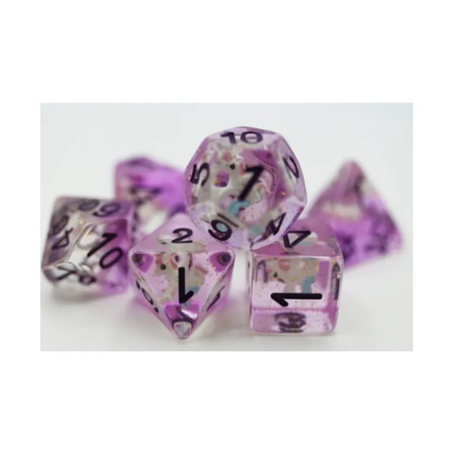 Набор Poly — фиолетовый единорог с черным (7), Dice Sets - Resin/Acrylic - Blue, Green, & Purple (Foam Brain Games)
Набор Poly — фиолетовый единорог с черным (7), Dice Sets - Resin/Acrylic - Blue, Green, & Purple (Foam Brain Games)