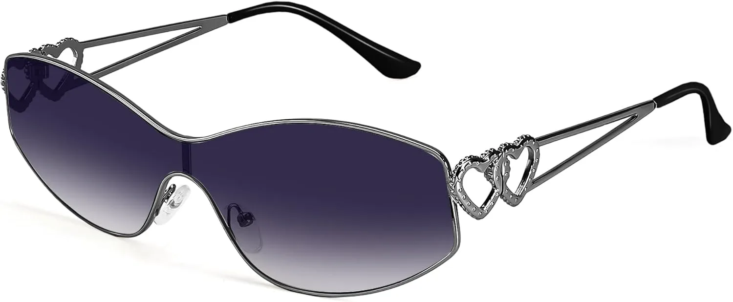 Модные футуристические солнцезащитные очки FancyPink Oversized для женщин - винтажные с двойным сердцем, стильный оттенок 2000-х годов, A02-grey Frame Grey Lenses
Модные футуристические солнцезащитные очки FancyPink Oversized для женщин - винтажные с двойным сердцем, стильный оттенок 2000-х годов, A02-grey Frame Grey Lenses