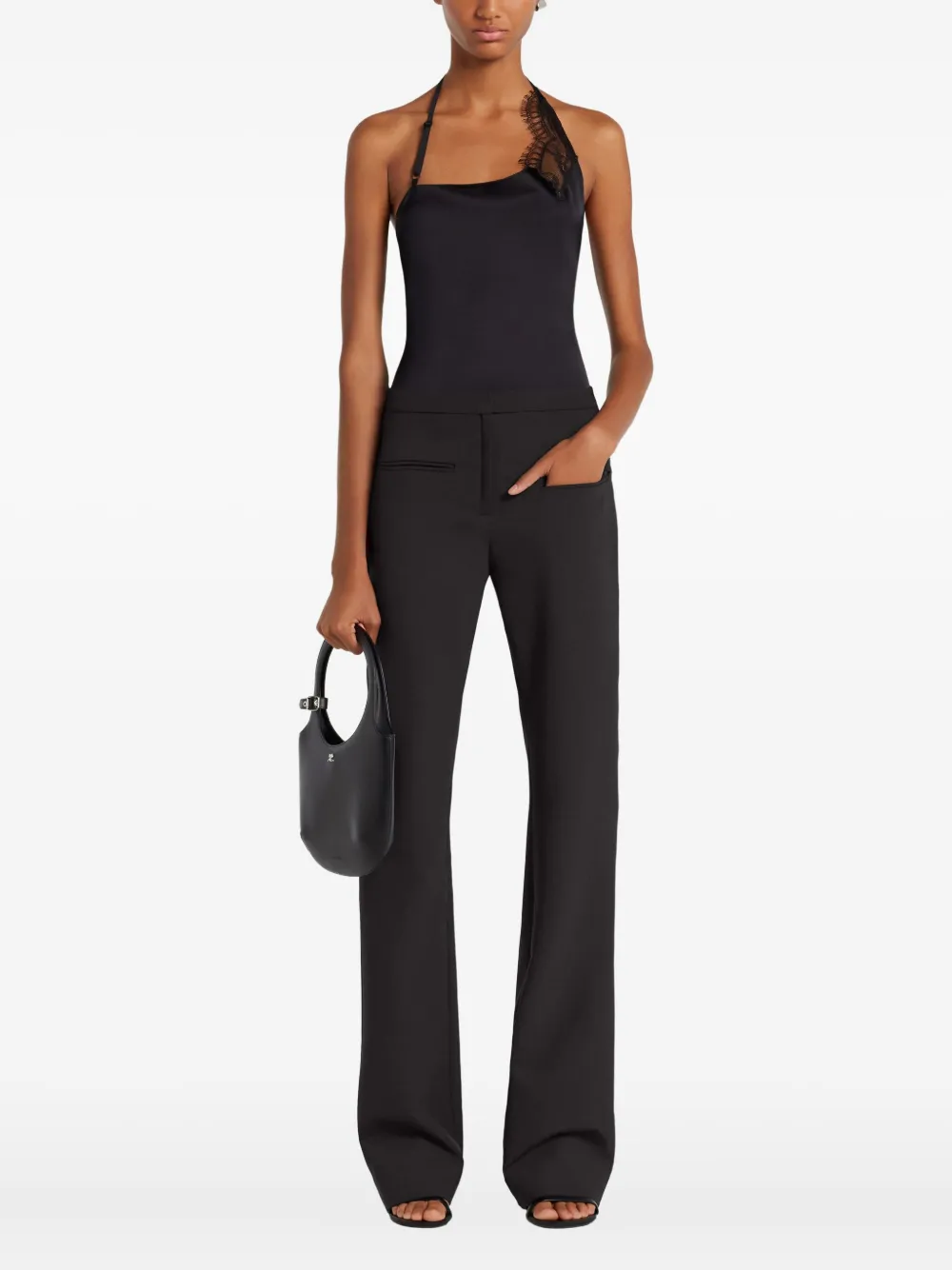 Топ на бретелях с кружевной отделкой Courrèges, черный
Топ на бретелях с кружевной отделкой Courrèges, черный