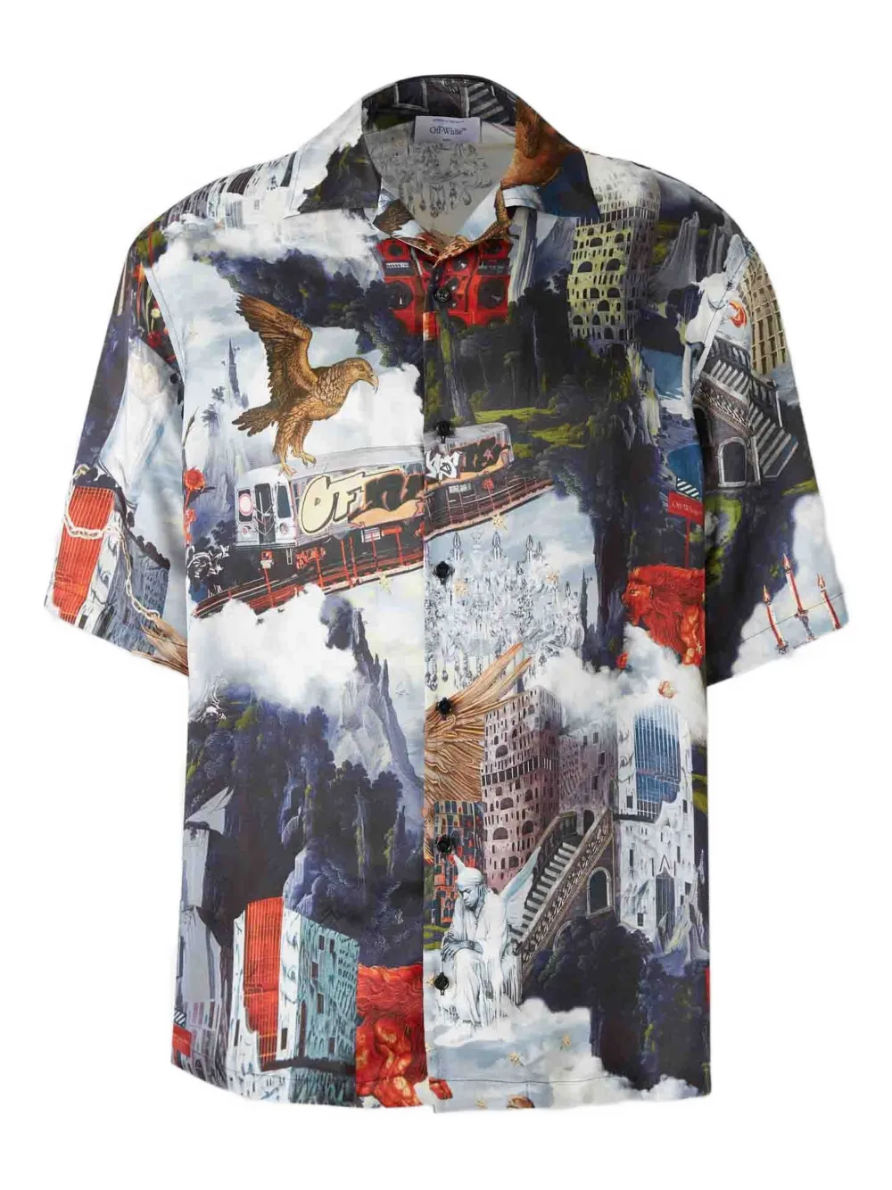 Рубашка из хлопка с принтом Off-White, синий
Рубашка из хлопка с принтом Off-White, синий