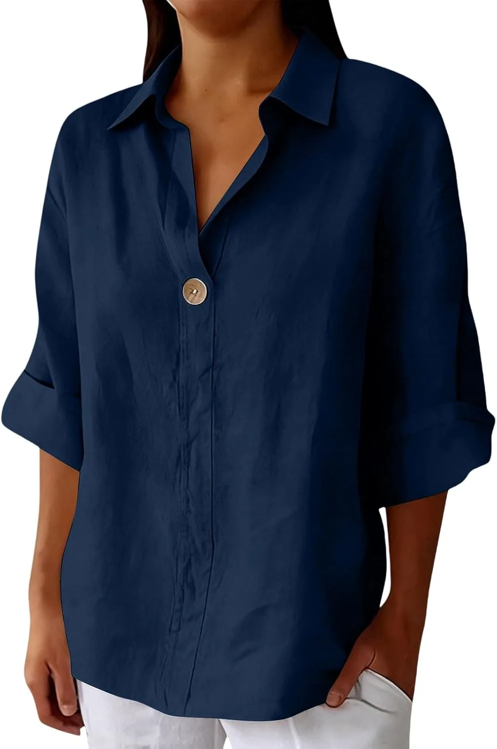 Льняная рубашка для женщин Plus Size 3/4 Sleeve V Neck
Льняная рубашка для женщин Plus Size 3/4 Sleeve V Neck