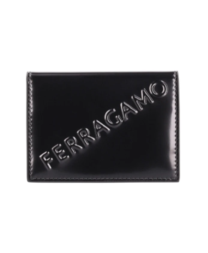 Кошелек из тисненой кожи Ferragamo, черный
Кошелек из тисненой кожи Ferragamo, черный