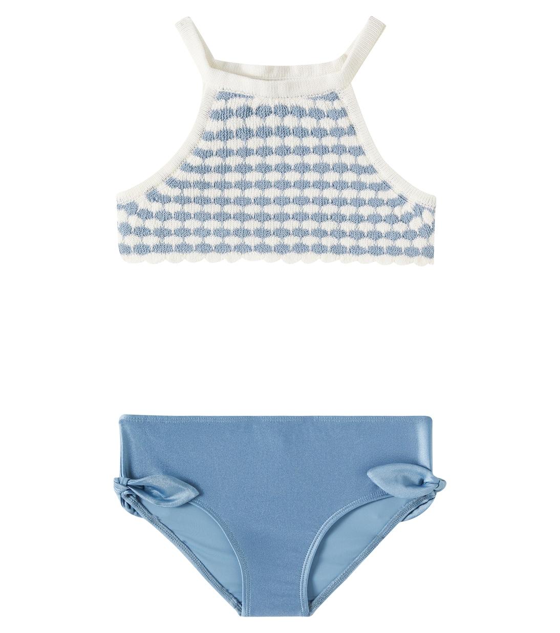 Бикини с ажурными воланами из таллоу Zimmermann Kids, Dusty Blue
Бикини с ажурными воланами из таллоу Zimmermann Kids, Dusty Blue