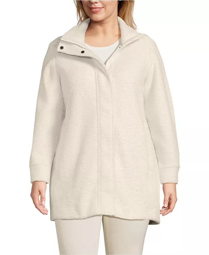 Пальто из флиса букле больших размеров Lands' End, белый
Пальто из флиса букле больших размеров Lands' End, белый