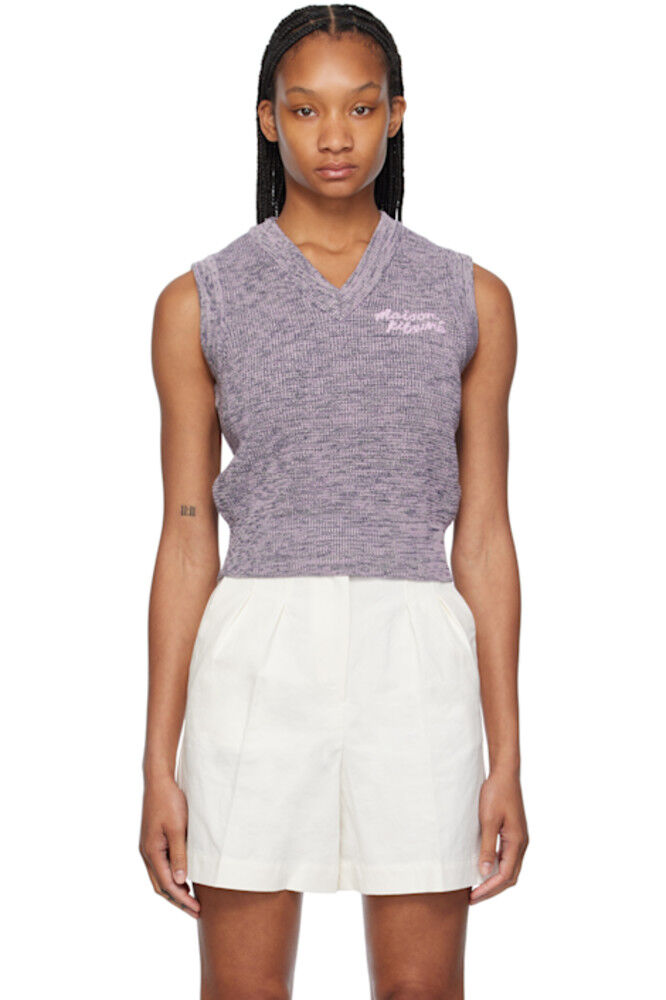 Фиолетовый жилет для почерка Maison Kitsuné
Фиолетовый жилет для почерка Maison Kitsuné