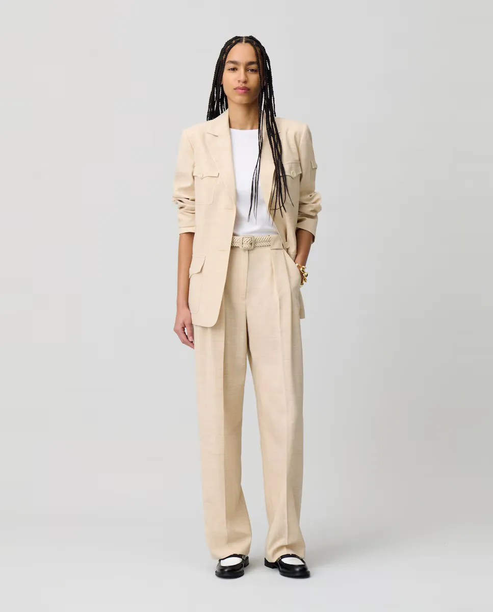 Брюки женские прямые широкие с завышенной талией Claudie Pierlot, бежевый
Брюки женские прямые широкие с завышенной талией Claudie Pierlot, бежевый