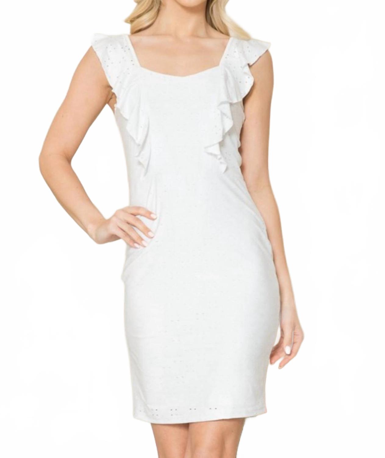 Платье-стрейч с люверсами белого цвета Orange Farm Clothing, белый
Платье-стрейч с люверсами белого цвета Orange Farm Clothing, белый