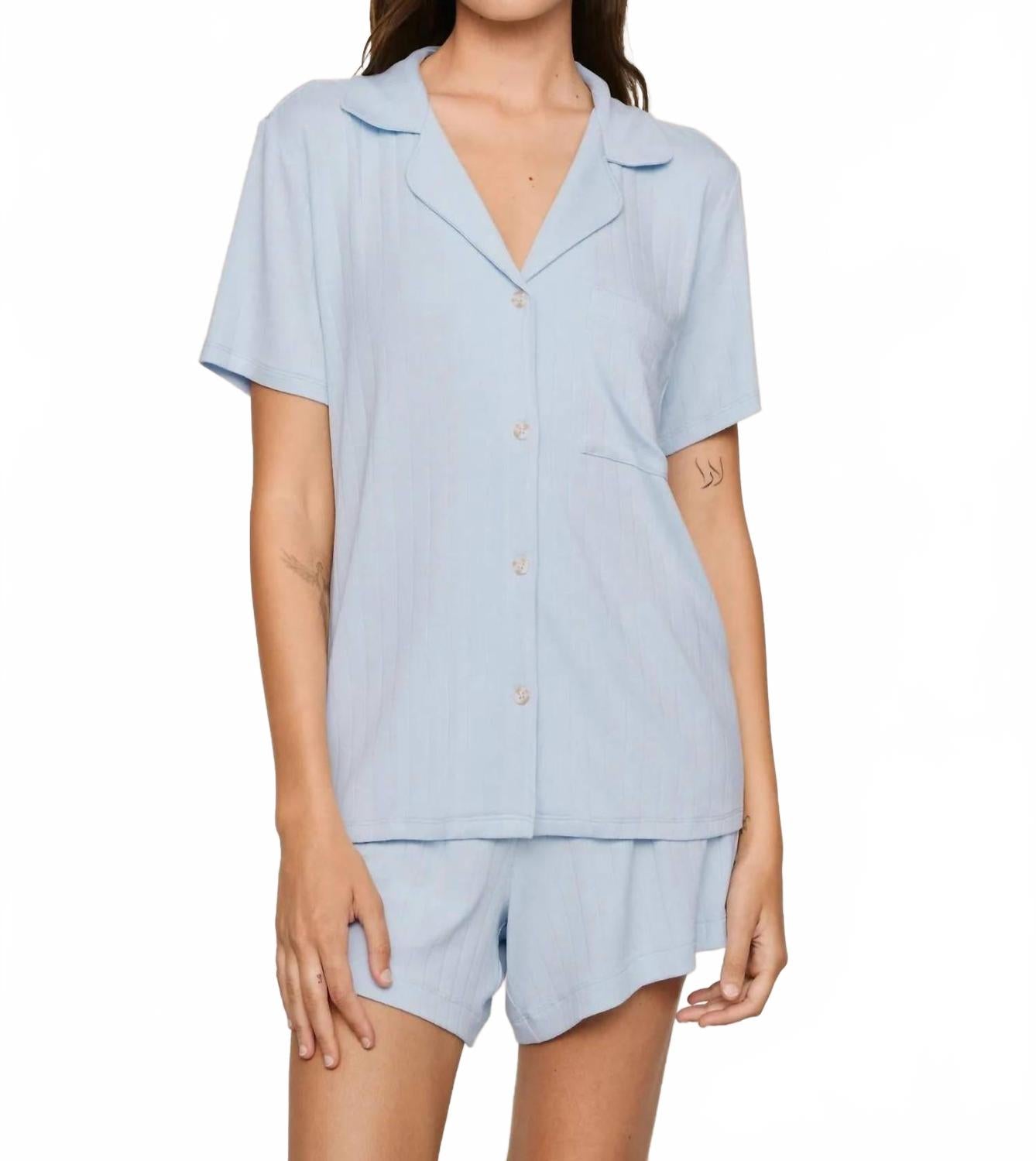 Gisele Rib Boyfriend Relaxed Short Pj Set In Nantucket Breeze Eberjey, Nantucket Breeze
Gisele Rib Boyfriend Relaxed Short Pj Set In Nantucket Breeze Eberjey, Nantucket Breeze