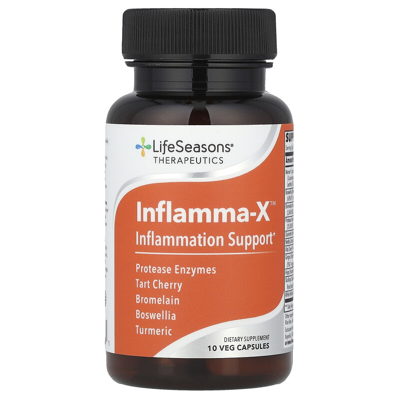 LifeSeasons, Therapeutics, Inflamma-X , 10 растительных капсул
LifeSeasons, Therapeutics, Inflamma-X , 10 растительных капсул