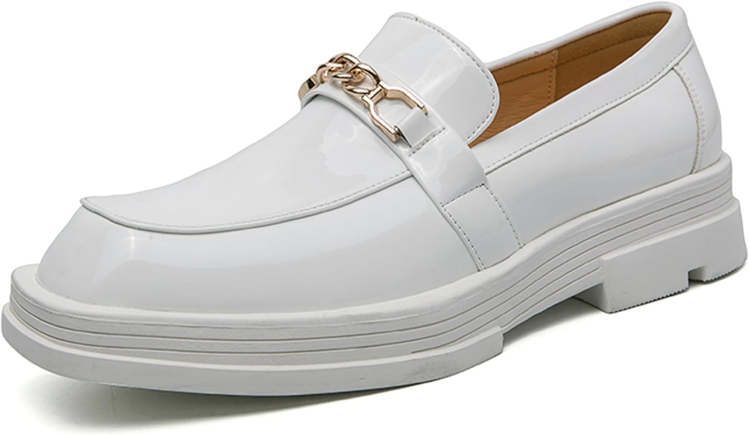 Мужские кожаные оксфорды на платформе, модные с квадратным носком, массивным каблуком, шнуровкой, деловые повседневные формальные туфли для банкетов и вечеринок Ghibhna, белый
Мужские кожаные оксфорды на платформе, модные с квадратным носком, массивным каблуком, шнуровкой, деловые повседневные формальные туфли для банкетов и вечеринок Ghibhna, белый