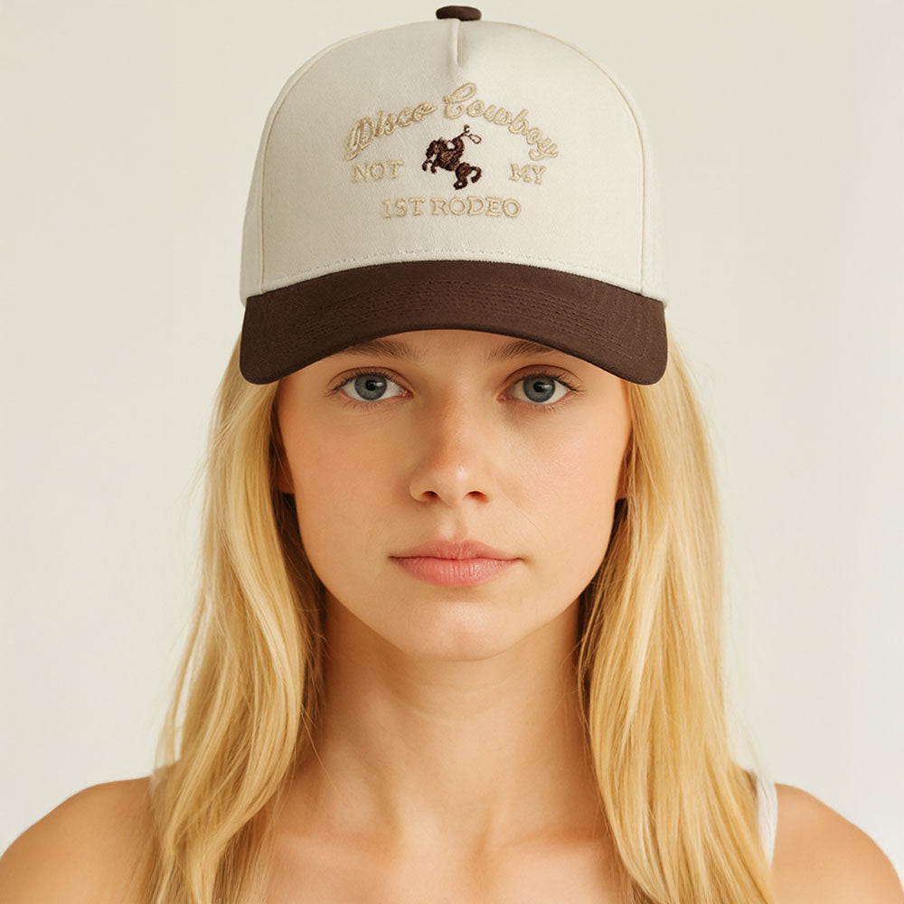 Вышитая пятипанельная холщовая бейсболка в стиле диско-ковбоя FASHNZFAB, коричневый
Вышитая пятипанельная холщовая бейсболка в стиле диско-ковбоя FASHNZFAB, коричневый