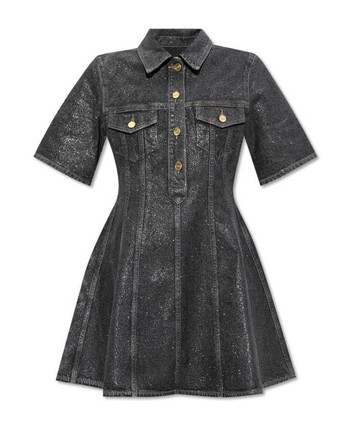 Расклешенное джинсовое платье Ganni, черный
Расклешенное джинсовое платье Ganni, черный