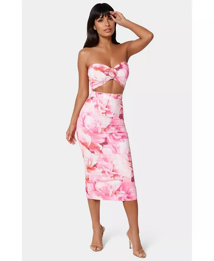 Женское миди-платье с принтом и вырезом спереди Bebe, розовый
Женское миди-платье с принтом и вырезом спереди Bebe, розовый