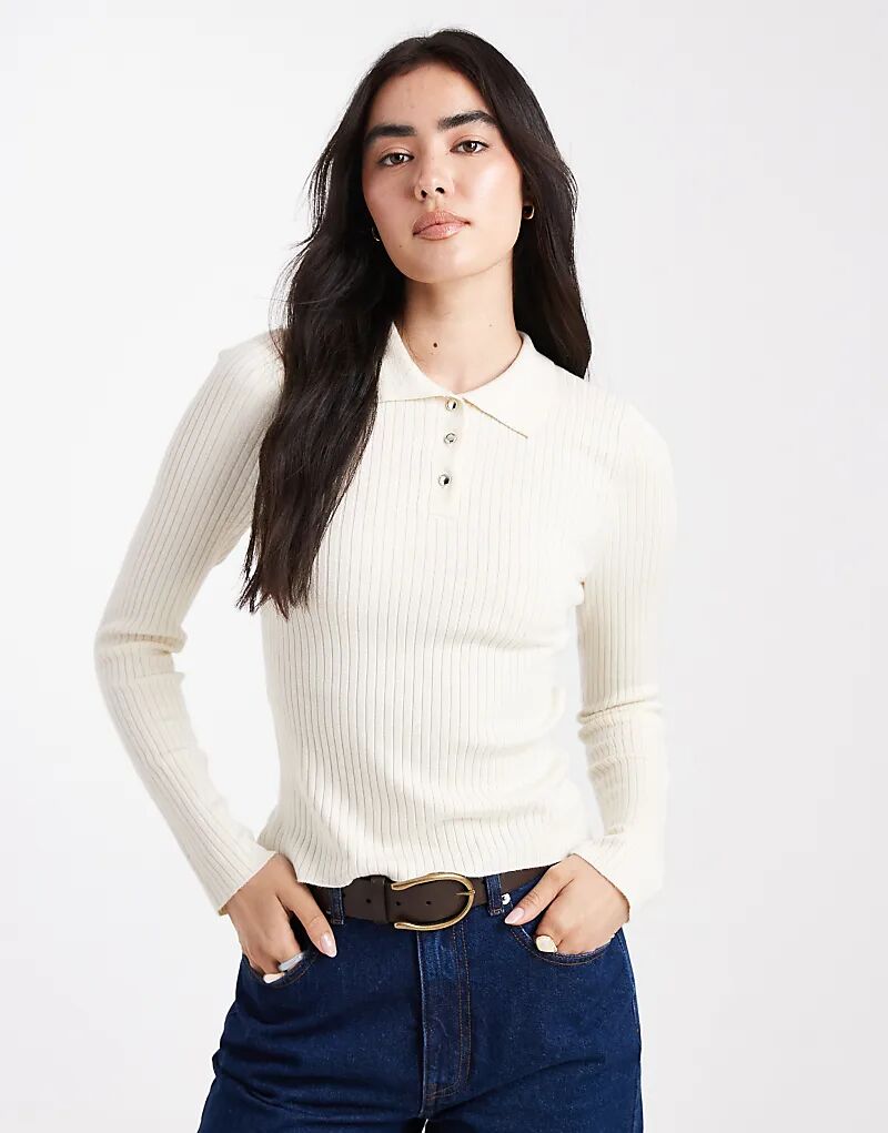 ONLY ребристое поло с длинными рукавами светло-бежевого цвета
ONLY ребристое поло с длинными рукавами светло-бежевого цвета