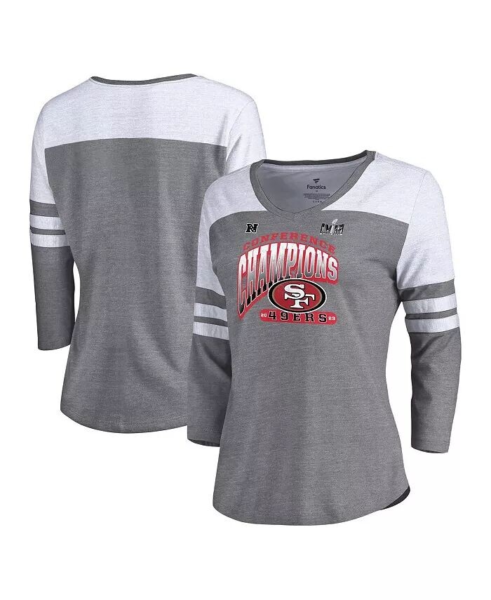Женская футболка Heather Gray San Francisco 49ers 2023 NFC Champions Hail Mary Tri-Blend с рукавом 3/4 и V-образным вырезом Fanatics
Женская футболка Heather Gray San Francisco 49ers 2023 NFC Champions Hail Mary Tri-Blend с рукавом 3/4 и V-образным вырезом Fanatics