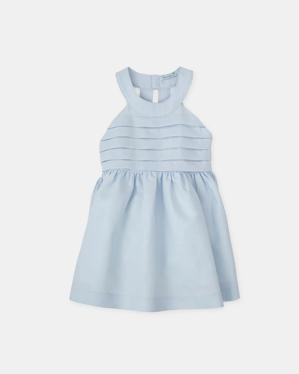 Платье для девочки без рукавов в складку Tutto Piccolo, светло-голубой
Платье для девочки без рукавов в складку Tutto Piccolo, светло-голубой
