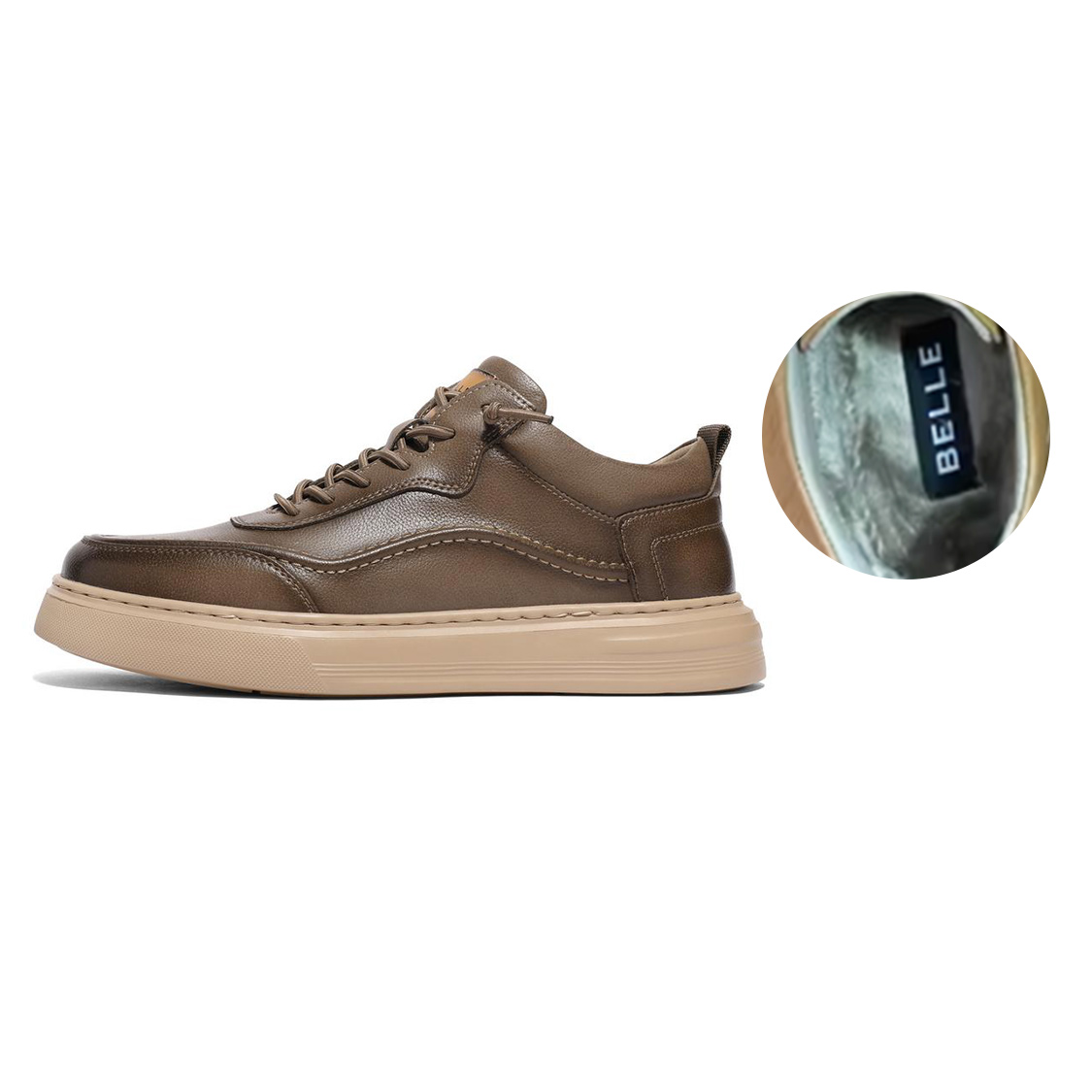 Антискользящие износостойкие низкие скейтерские кеды мужские BELLE, хаки без подкладки
Антискользящие износостойкие низкие скейтерские кеды мужские BELLE, хаки без подкладки