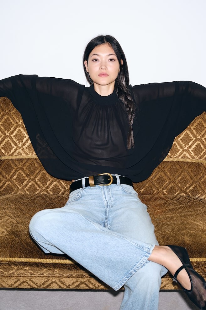 Широкие высокие джинсы H&M, голубой
Широкие высокие джинсы H&M, голубой