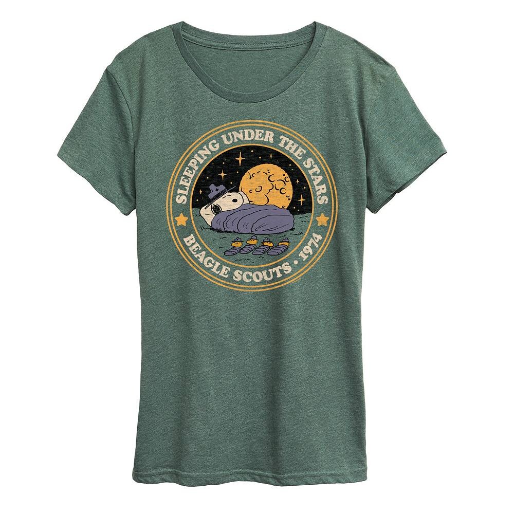 Женская футболка с рисунком Peanuts Snoopy & Woodstock Sleeping Under Stars Licensed Character, цвет Heather Green
Женская футболка с рисунком Peanuts Snoopy & Woodstock Sleeping Under Stars Licensed Character, цвет Heather Green