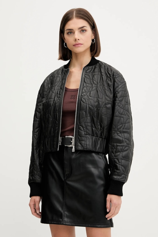 Кожаная куртка-бомбер lesana HUGO, черный
Кожаная куртка-бомбер lesana HUGO, черный