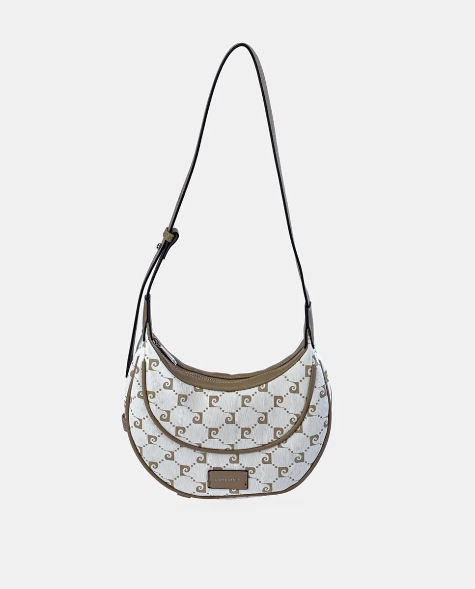 Сумка-хобо Pierre Cardin с двойной ручкой из черной кожи и холста, кремовый, Черный, Сумка-хобо Pierre Cardin с двойной ручкой из черной кожи и холста, кремовый 
Сумка-хобо Pierre Cardin с двойной ручкой из черной кожи и холста, кремовый, Черный, Сумка-хобо Pierre Cardin с двойной ручкой из черной кожи и холста, кремовый