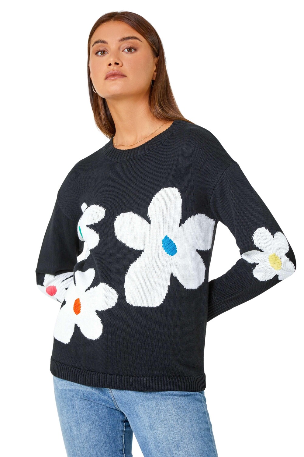 Джемпер оверсайз с цветочным принтом Roman, черный
Джемпер оверсайз с цветочным принтом Roman, черный