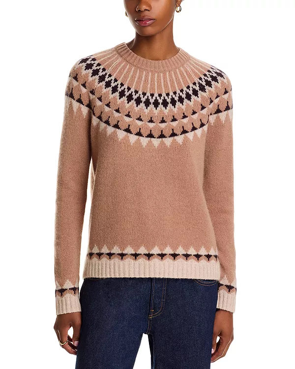 Эксклюзивный свитер с круглым вырезом и узором Fair Isle из 100% кашемира. C By Bloomingdale'S Cashmere, бежевый
Эксклюзивный свитер с круглым вырезом и узором Fair Isle из 100% кашемира. C By Bloomingdale'S Cashmere, бежевый
