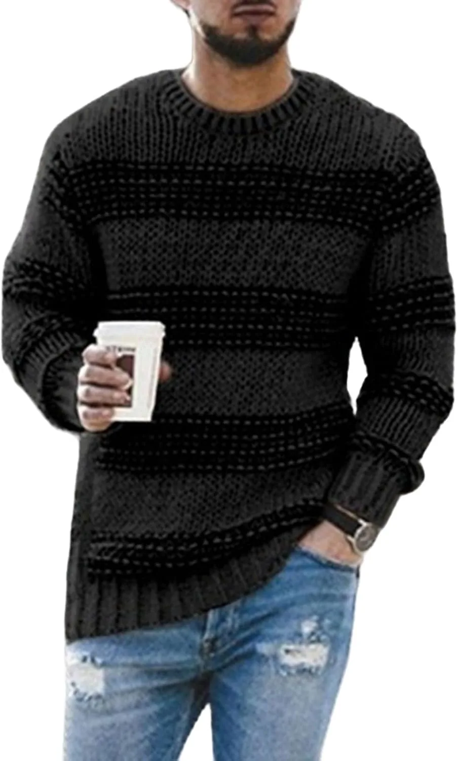 Свитер вязаный мужской, Base Layer Merino Wool, полосатый, оверсайз evzosrz
Свитер вязаный мужской, Base Layer Merino Wool, полосатый, оверсайз evzosrz