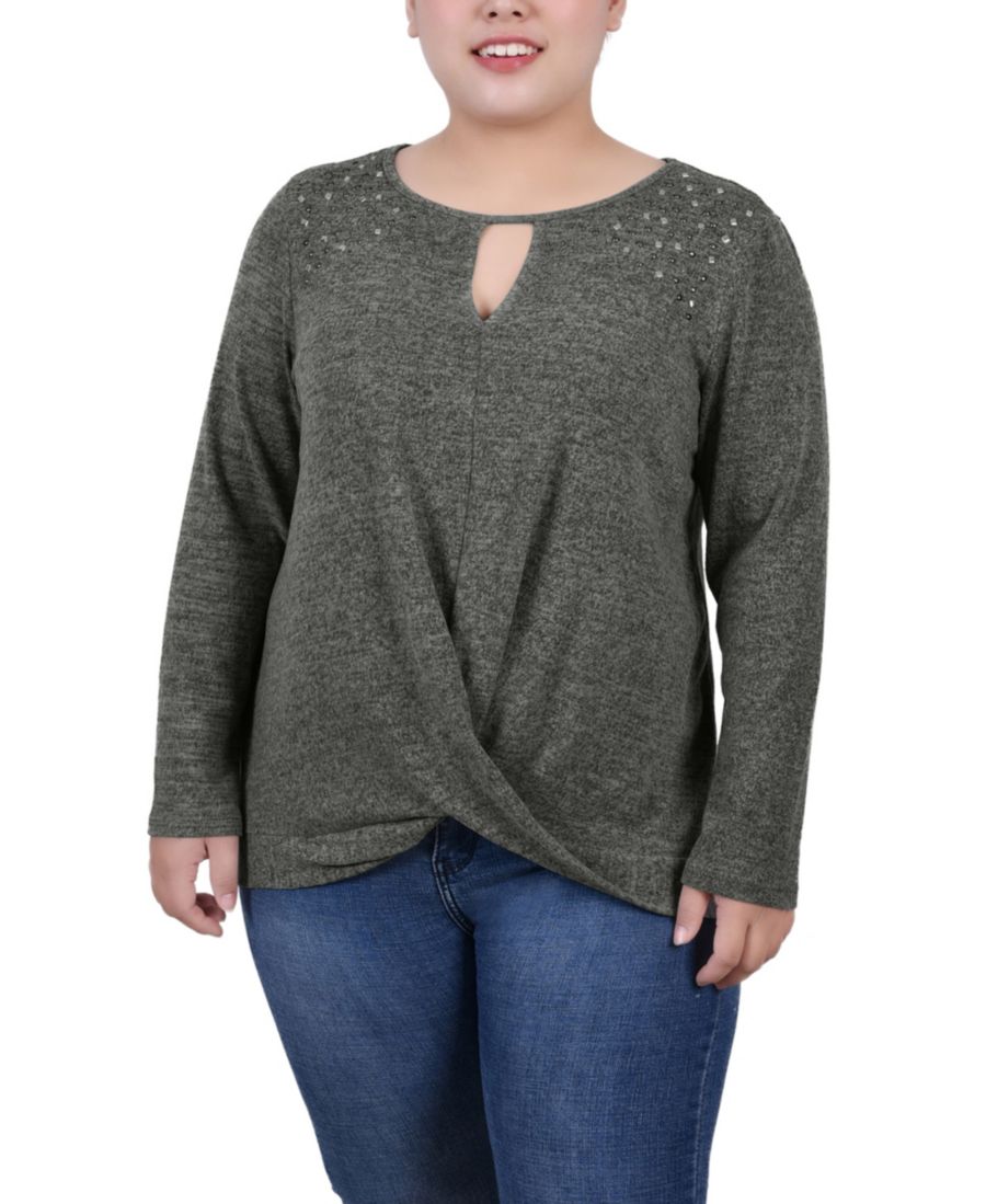 Женская трикотажная блузка большого размера с длинными рукавами и вырезом-капелькой NY Collection, Olive
Женская трикотажная блузка большого размера с длинными рукавами и вырезом-капелькой NY Collection, Olive