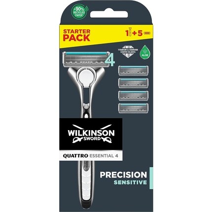 Бритва с лезвиями Quattro Titanium Sensitive 4, Wilkinson Sword
Бритва с лезвиями Quattro Titanium Sensitive 4, Wilkinson Sword