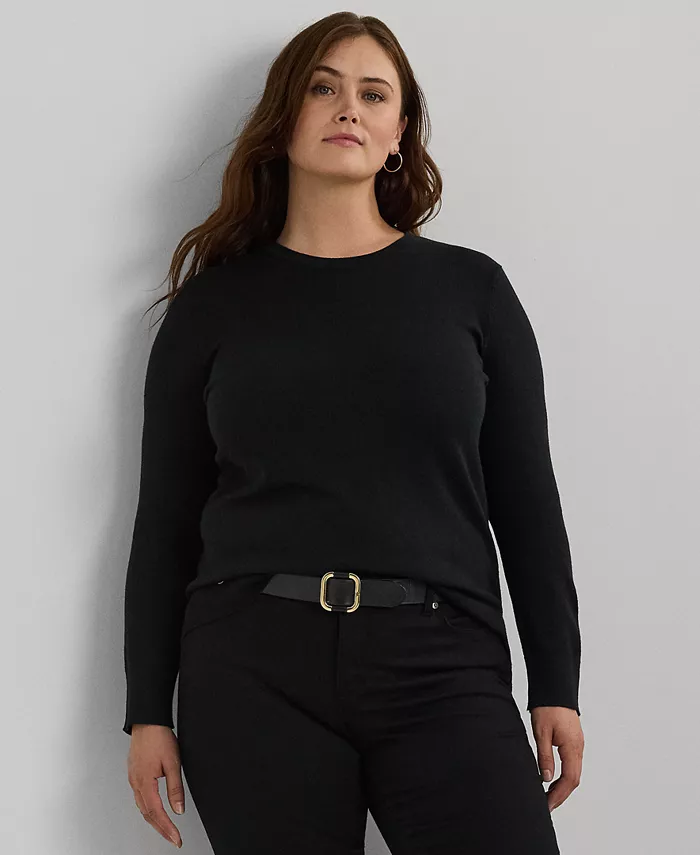 Свитер с круглым вырезом больших размеров Lauren Ralph Lauren, черный
Свитер с круглым вырезом больших размеров Lauren Ralph Lauren, черный