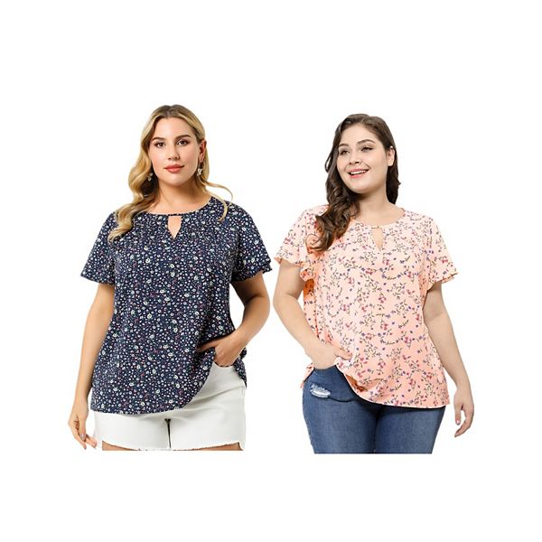 2 шт блузки женские plus size летние с рюшами и коротким рукавом Agnes Orinda, Pink Navy Blue
2 шт блузки женские plus size летние с рюшами и коротким рукавом Agnes Orinda, Pink Navy Blue