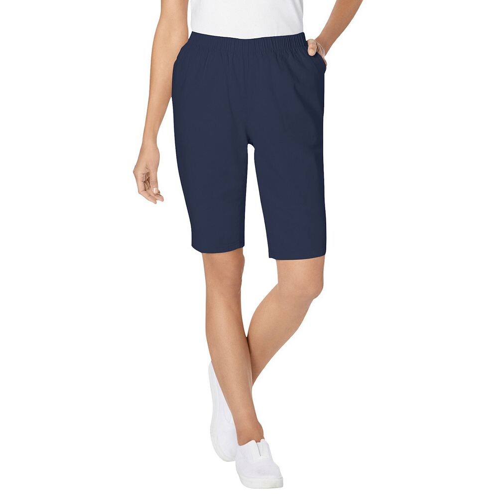 Женские джинсовые шорты Fineline больших размеров Woman Within, темно-синий 
Женские джинсовые шорты Fineline больших размеров Woman Within, темно-синий