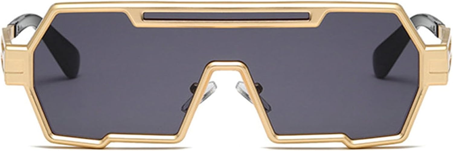 Willochra Модные большие цельные солнцезащитные очки для мужчин, винтажные металлические панк-очки с зеркальными линзами, защита от УФ-излучения UV400, роскошные солнцезащитные очки для женщин, Gold
Willochra Модные большие цельные солнцезащитные очки для мужчин, винтажные металлические панк-очки с зеркальными линзами, защита от УФ-излучения UV400, роскошные солнцезащитные очки для женщин, Gold