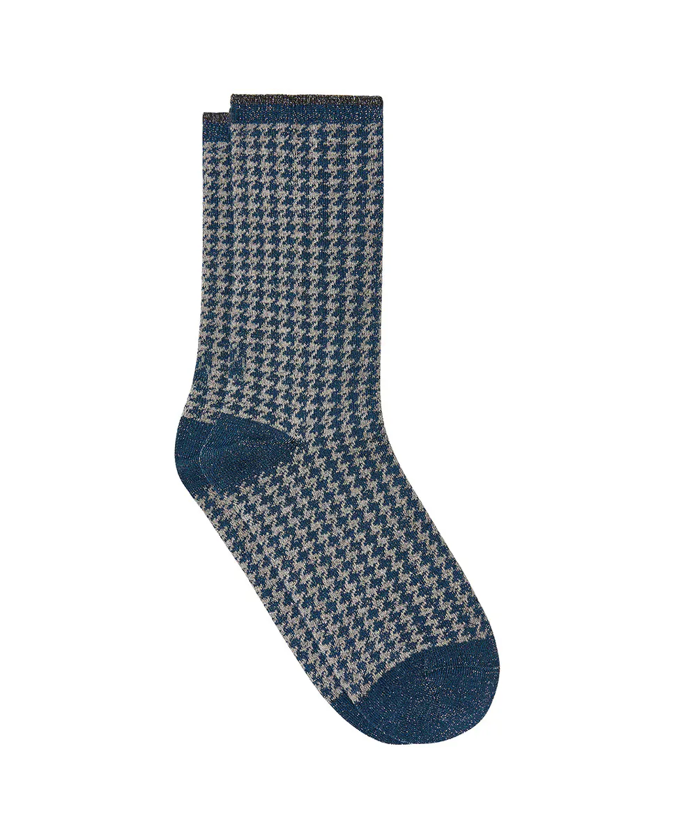 Люрекс обычные синие джинсы с гусиной лапкой, носок Kiff-Kiff, синий
Люрекс обычные синие джинсы с гусиной лапкой, носок Kiff-Kiff, синий