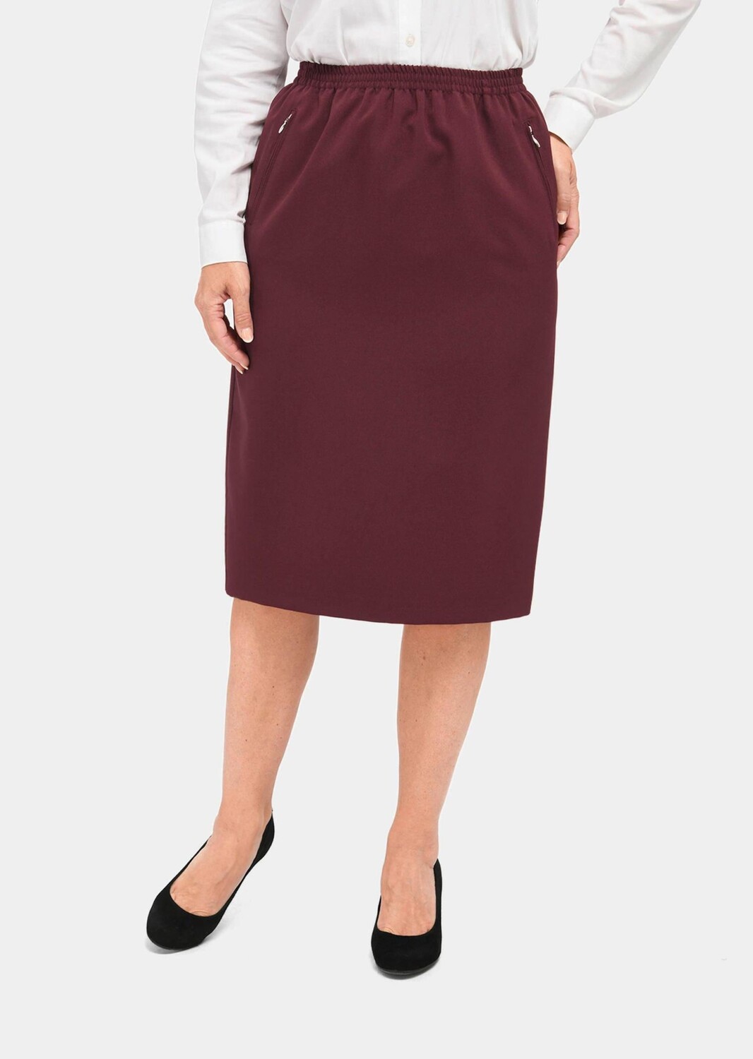 Юбка до колена GOLDNER Reiseschlupf, бордо 
Юбка до колена GOLDNER Reiseschlupf, бордо