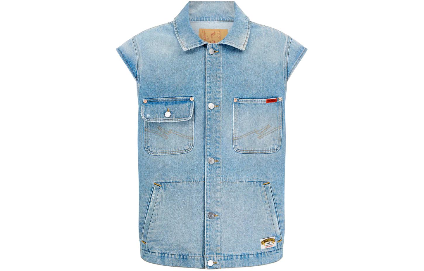 Martine Rose Стираный джинсовый жилет, Washed Blue
Martine Rose Стираный джинсовый жилет, Washed Blue