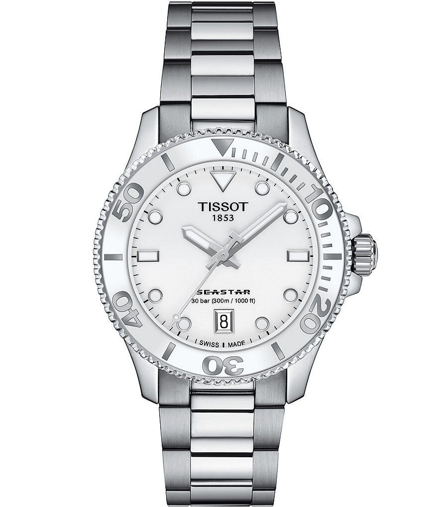 Tissot унисекс Seastar 1000 кварцевые аналоговые часы из нержавеющей стали с серебряным браслетом, серебро
Tissot унисекс Seastar 1000 кварцевые аналоговые часы из нержавеющей стали с серебряным браслетом, серебро
