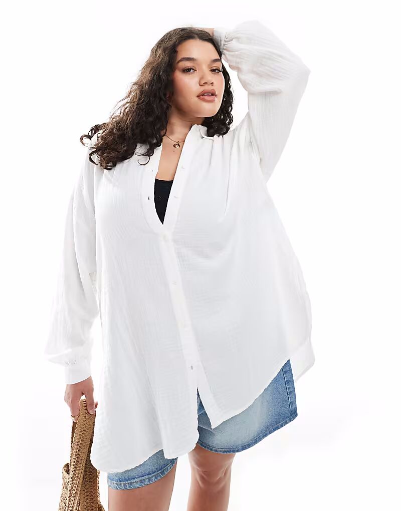 ONLY Curve рубашка из марли с длинными рукавами белого цвета
ONLY Curve рубашка из марли с длинными рукавами белого цвета