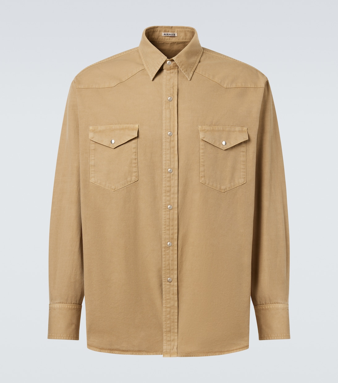 Хлопковая габардиновая рубашка Auralee, Dyed Beige
Хлопковая габардиновая рубашка Auralee, Dyed Beige