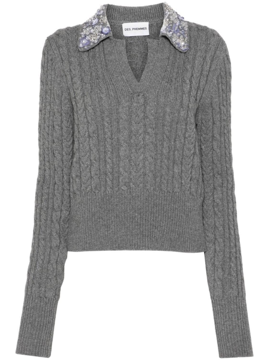 DES PHEMMES топ с цветочной аппликацией и косами, серый
DES PHEMMES топ с цветочной аппликацией и косами, серый