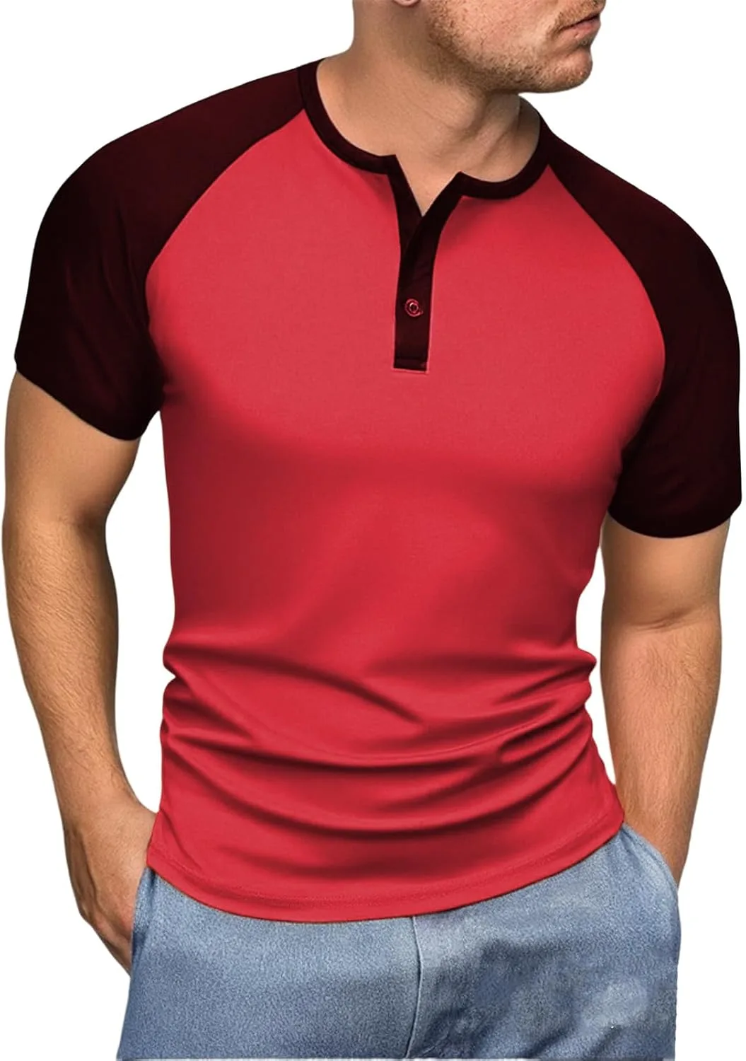 Мужская футболка Henley с коротким рукавом Raglan, цветной блок Milk Silk Thatrich
Мужская футболка Henley с коротким рукавом Raglan, цветной блок Milk Silk Thatrich