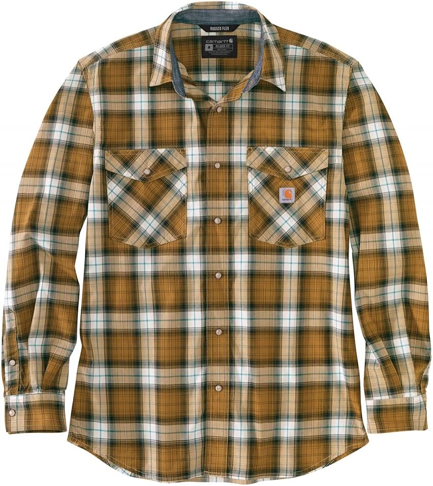 Carhartt мужская рубашка с кнопками в клетку, расслабленного кроя, из легкой ткани Rugged Flex, с длинным рукавом, Carhartt Brown
Carhartt мужская рубашка с кнопками в клетку, расслабленного кроя, из легкой ткани Rugged Flex, с длинным рукавом, Carhartt Brown
