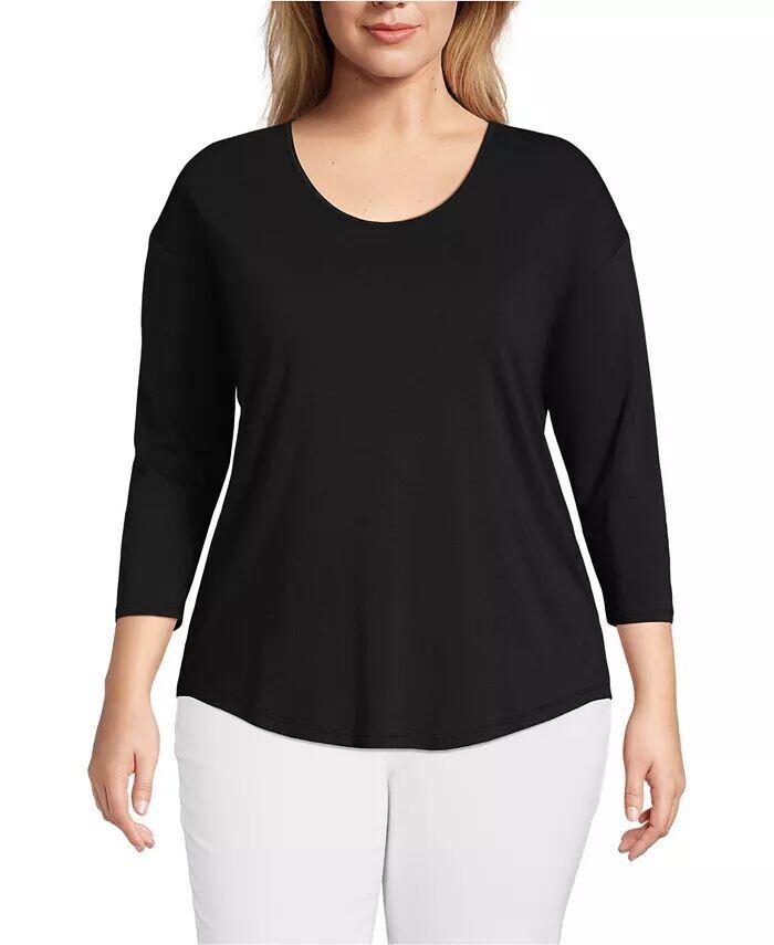 Легкая трикотажная туника большого размера с рукавом 3/4 Lands' End, черный
Легкая трикотажная туника большого размера с рукавом 3/4 Lands' End, черный