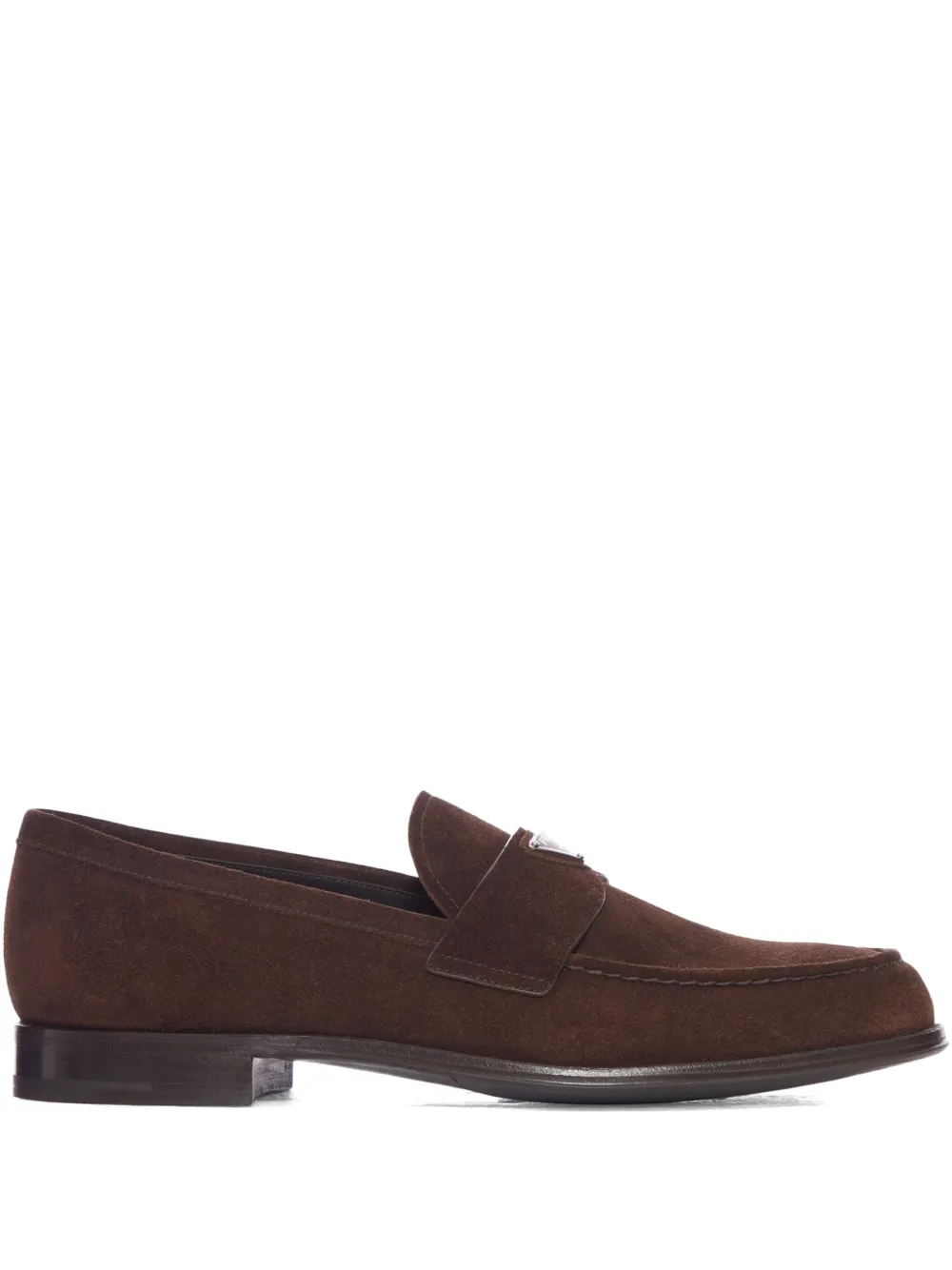 Замшевые лоферы с логотипом Prada, коричневый
Замшевые лоферы с логотипом Prada, коричневый