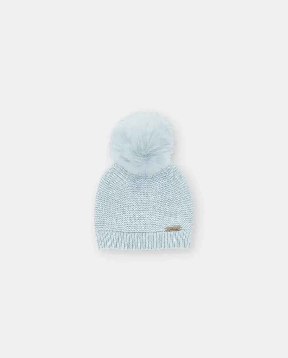 Вязаная шапка с помпоном из искусственного меха серо-голубого цвета Martín Aranda
Вязаная шапка с помпоном из искусственного меха серо-голубого цвета Martín Aranda