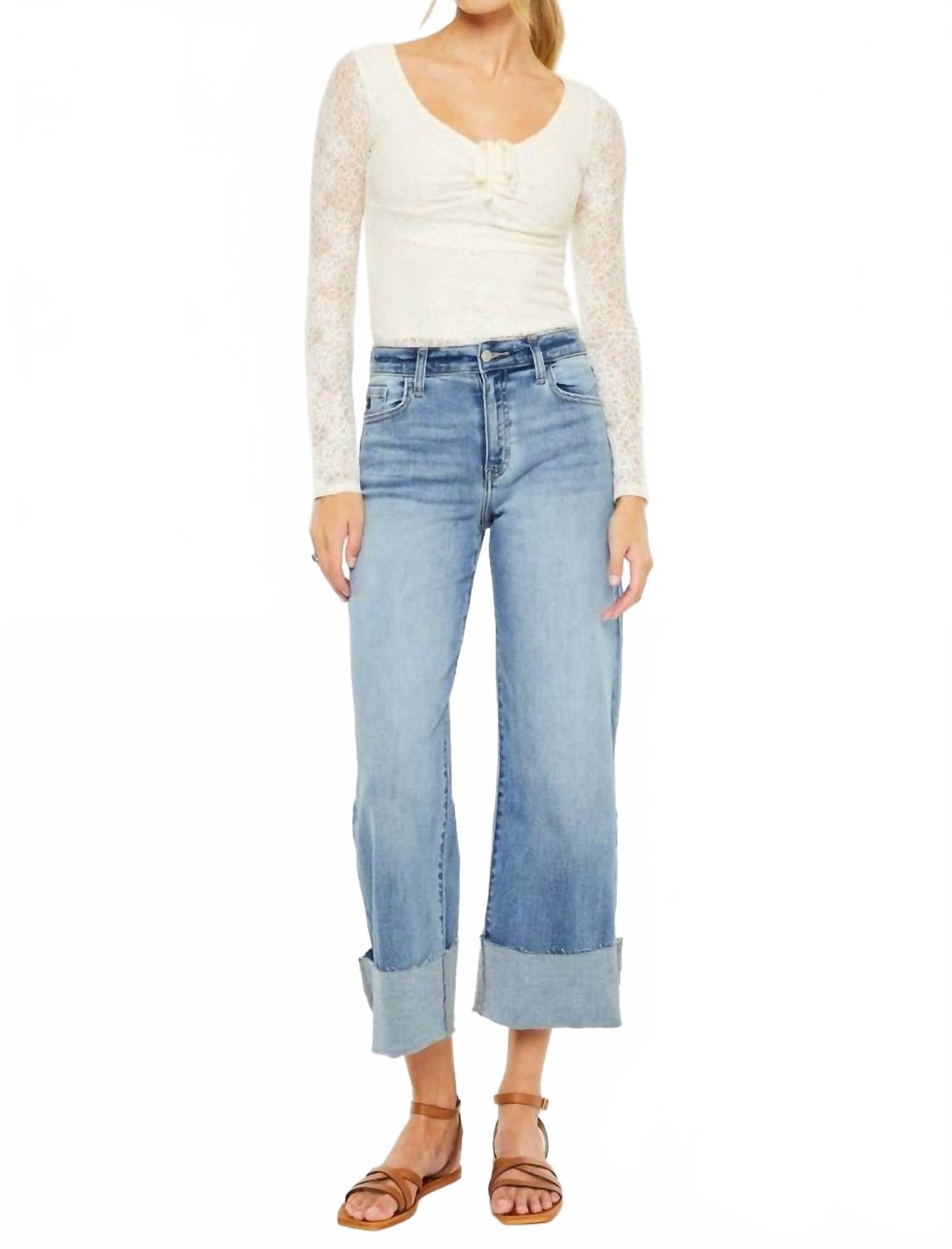 Высокие укороченные джинсы с широкими штанинами в среднем оттенке KanCan, Medium Wash
Высокие укороченные джинсы с широкими штанинами в среднем оттенке KanCan, Medium Wash