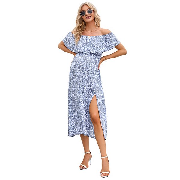 Женское платье макси с открытыми плечами и разрезом для фотосессии Xuba, Blue Floral
Женское платье макси с открытыми плечами и разрезом для фотосессии Xuba, Blue Floral