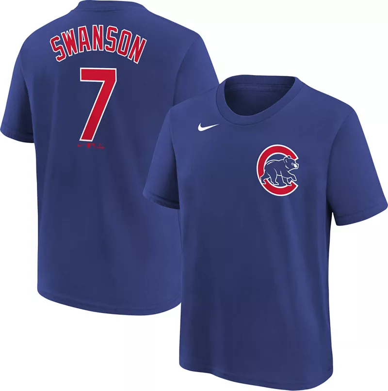 Синяя футболка Nike Youth Chicago Cubs Dansby Swanson #7
Синяя футболка Nike Youth Chicago Cubs Dansby Swanson #7